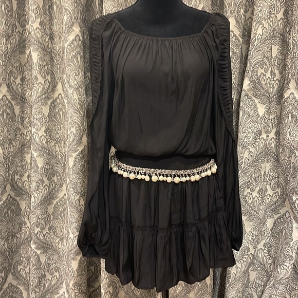 $485 RAMY BROOK BLACK LONG SLEEVE DRESS - Picture 1 of 7